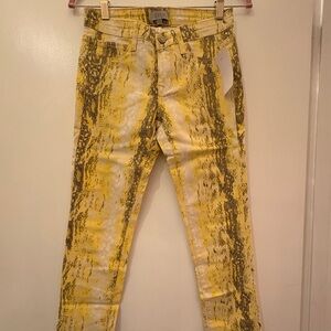 yellow animal print jean